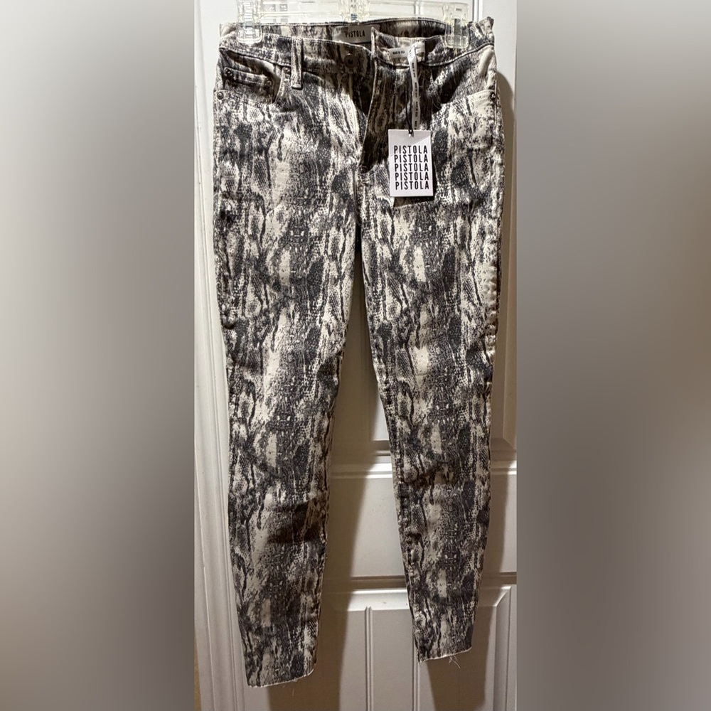 Pistola Snake Print Chinos - Black and Cream